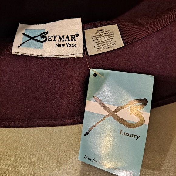 Betmar Wool And Velvet Cloche Hat in Rich Purple - Picture 6 of 7